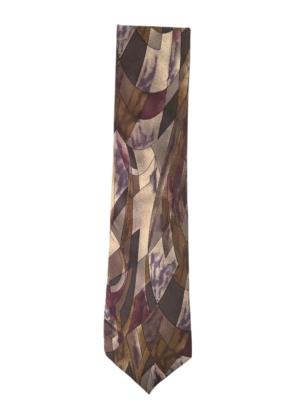 SECOURS Authentic Vintage Multicolor Abstract Silk Necktie Made In Italy NWOT